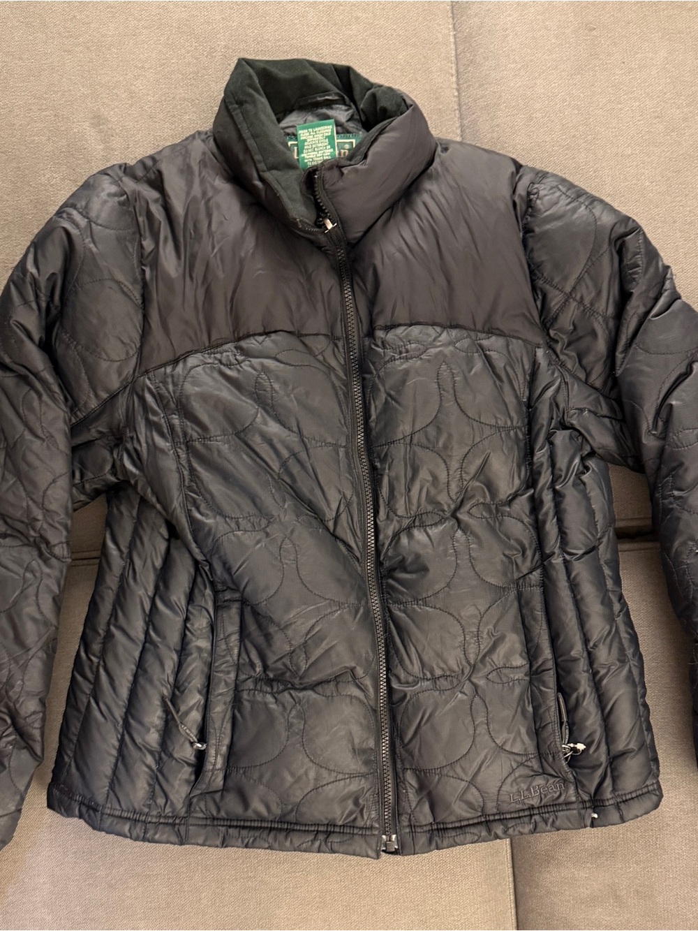 L.L.Bean Women’s Medium Black Down Quilted Jacket Full Zip Lightweight Puffer